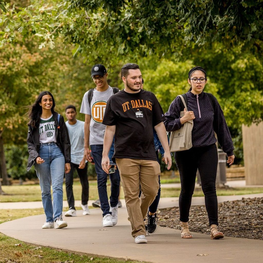 a group of students walking together